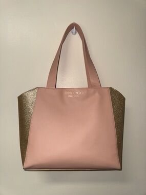 Jimmy Choo Blush Pink Tote with Gold Glitter